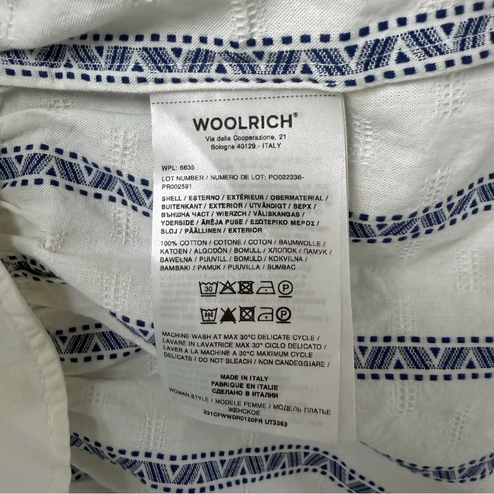 Woolrich NWT Geo Jacquard Mini Dress Milky Cream Size Small - Picture 7 of 7